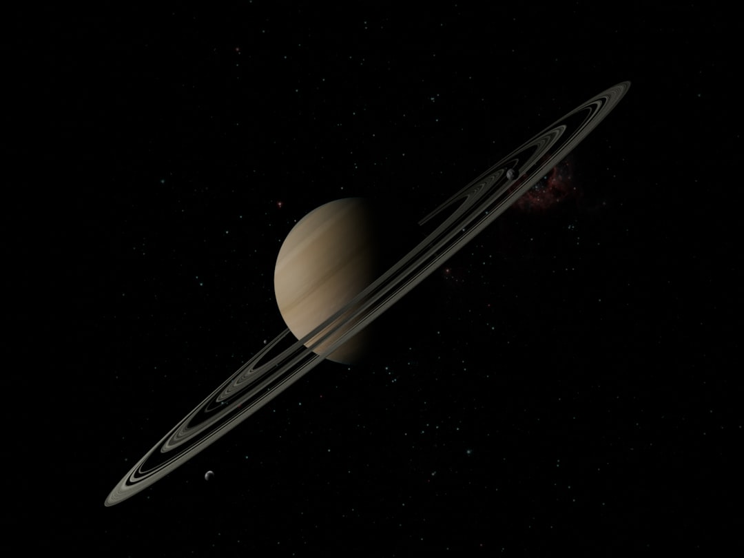 Saturn and its rings in deep space